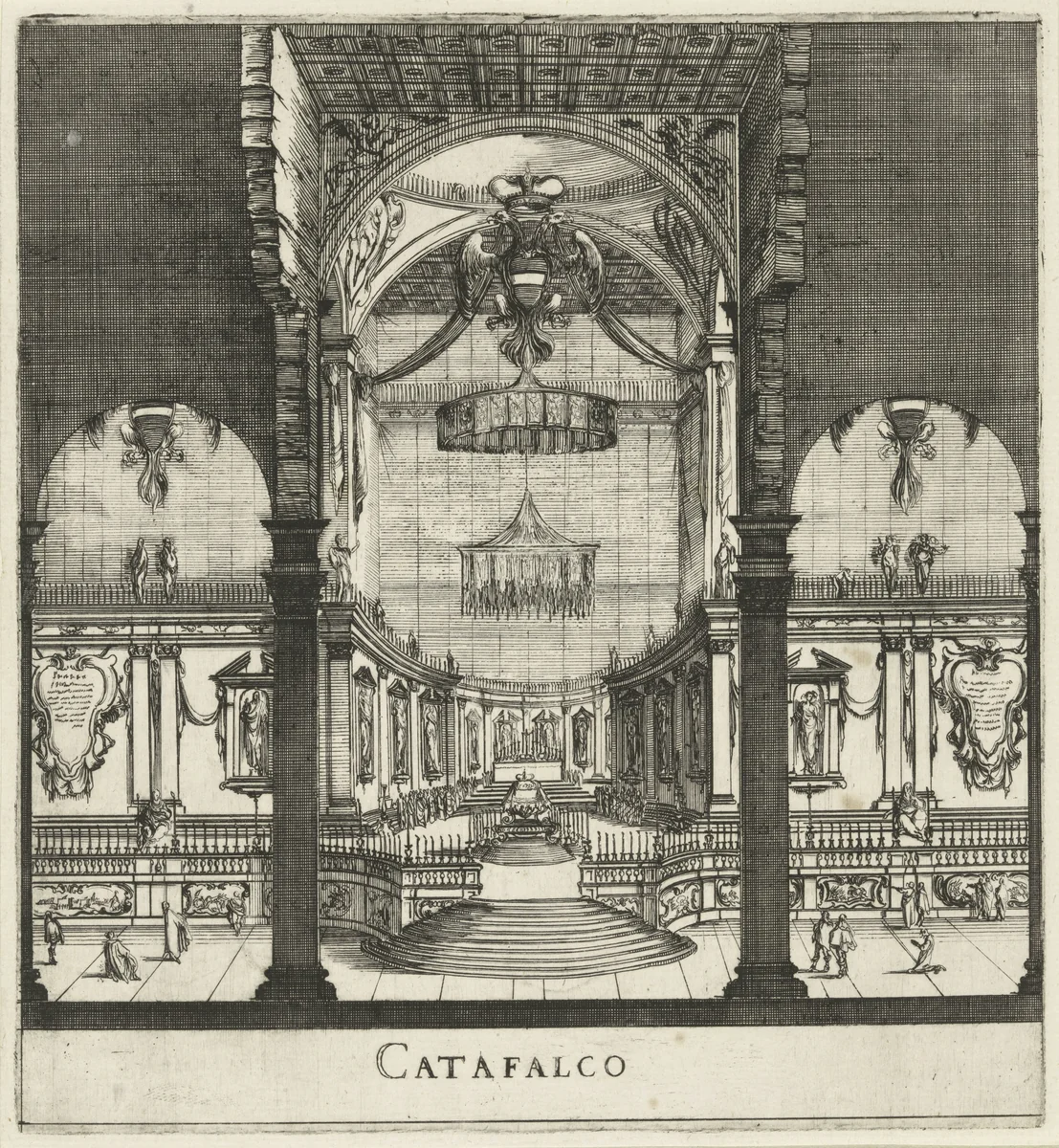 Interieur van de San Lorenzo in Florence by Stefano della Bella, print, 1637