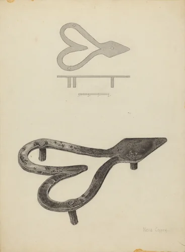 Flat Iron Holder by Neva Coffey, index of american design, 1940