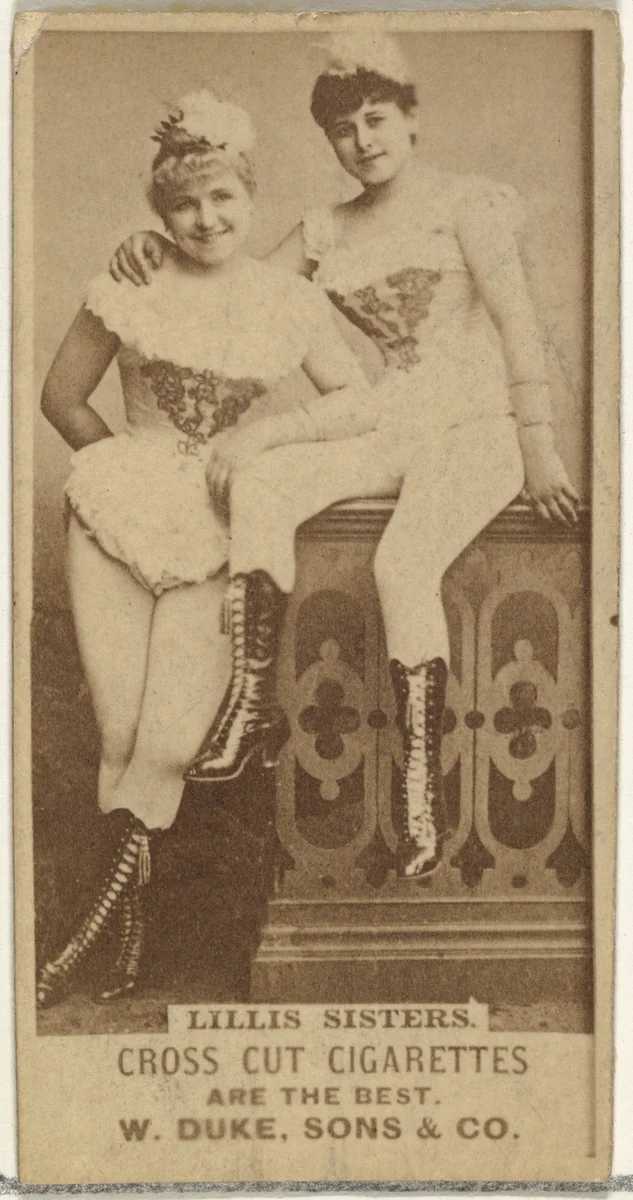 Lillis Sisters, from the Actors and Actresses series (N145-3) issued by Duke Sons & Co. to promote Cross Cut Cigarettes by W. Duke, Sons & Co., photograph, 1880-1889