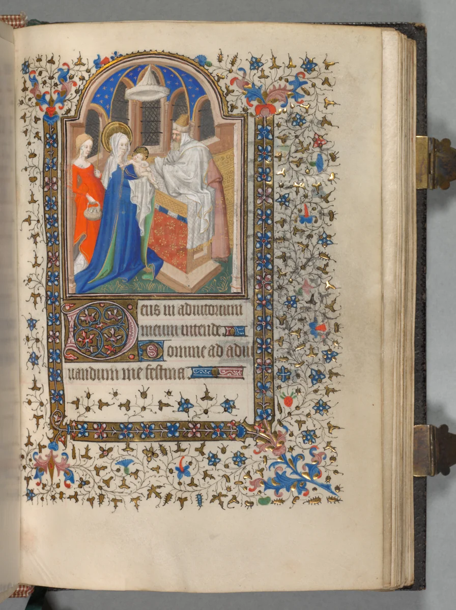 Book of Hours (Use of Paris): Fol. 72r, Presentation at the Temple by The Bedford Master, book, 1415-1425