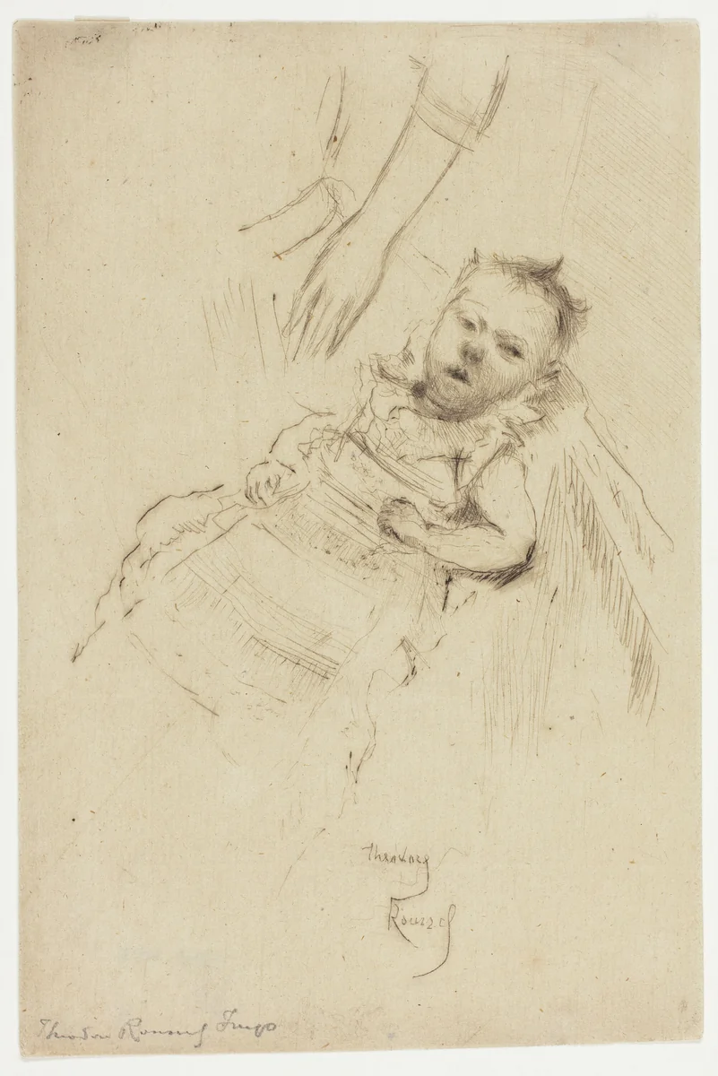 Portrait of Margery Chambers, Aged Ten Weeks by Theodore Roussel, print, 1890