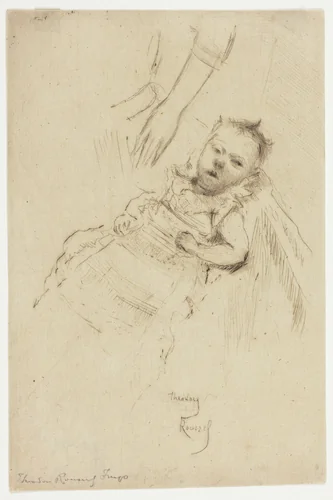 Portrait of Margery Chambers, Aged Ten Weeks by Theodore Roussel, print, 1890