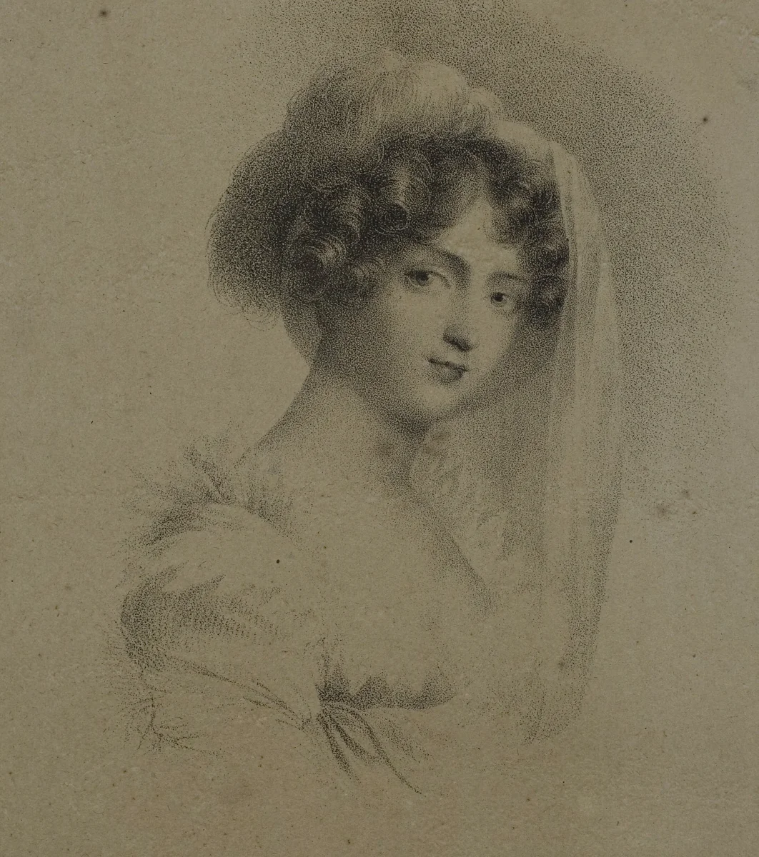 Mme. Horace Vernet by Jean Baptiste Isabey, print, 1818