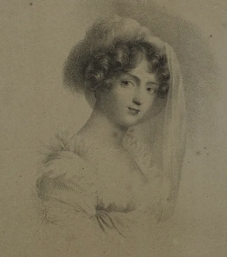 Mme. Horace Vernet by Jean Baptiste Isabey, print, 1818