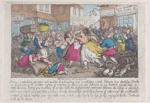 Miseries of London by Thomas Rowlandson, print, 1807-1808