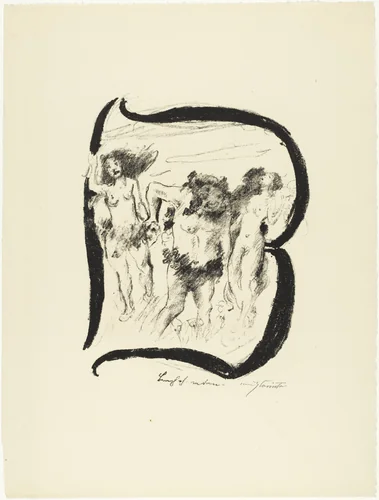 Letter B (Buchstabe B) from the illustrated book in portfolio form The ABCs (Das ABC) by Lovis Corinth, print, 1916