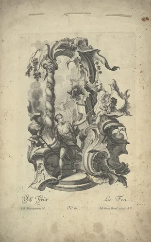 Das Feur / Le Feu (Fire) by Johann Wolfgang Baumgartner, print, 1750