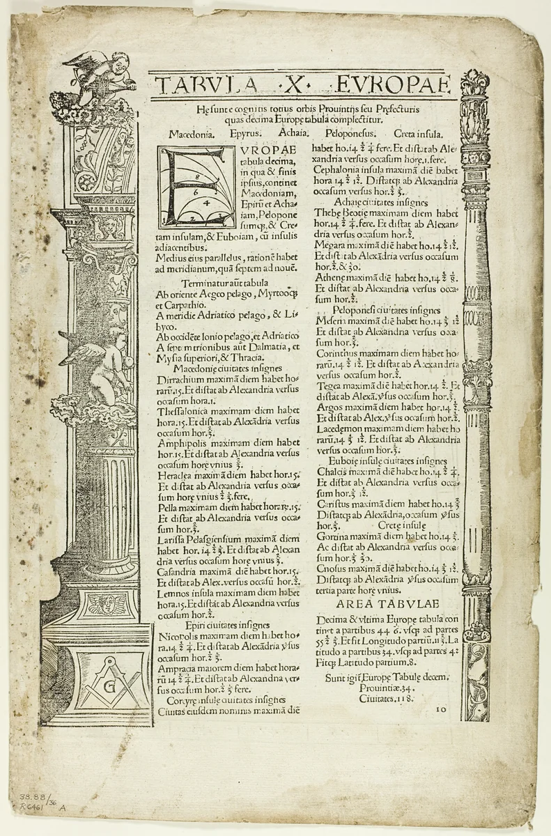 Illustration from "Geographia", plate 36 from Woodcuts from Books of the XVI Century by Unknown Artist, print, 1525