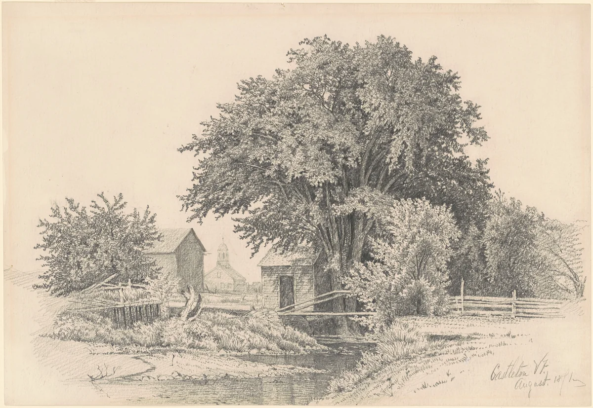 Castleton, Vermont by James Renwick Brevoort, drawing, 1871