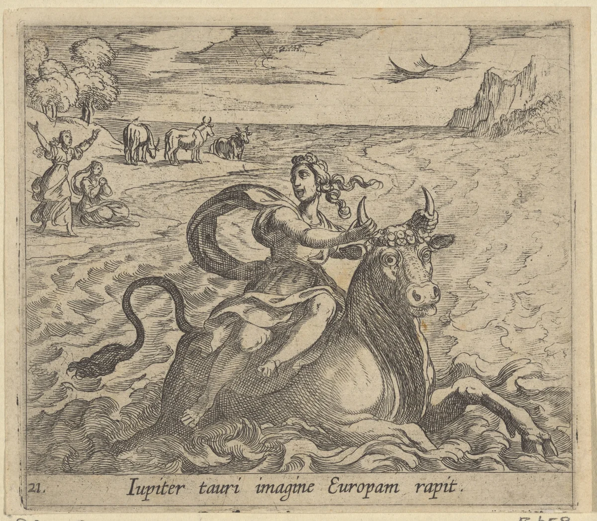 Roof van Europa by Antonio Tempesta, print, 1606