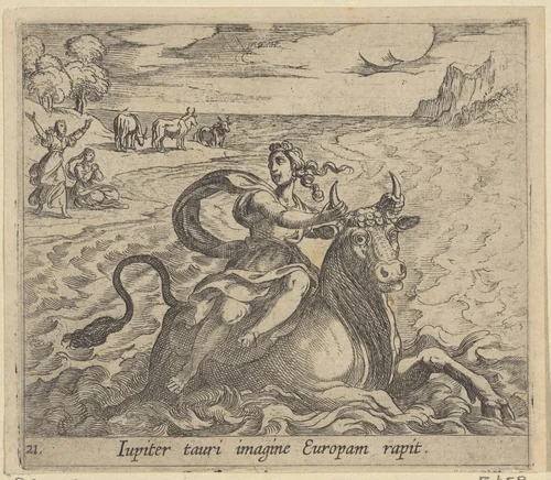 Roof van Europa by Antonio Tempesta, print, 1606