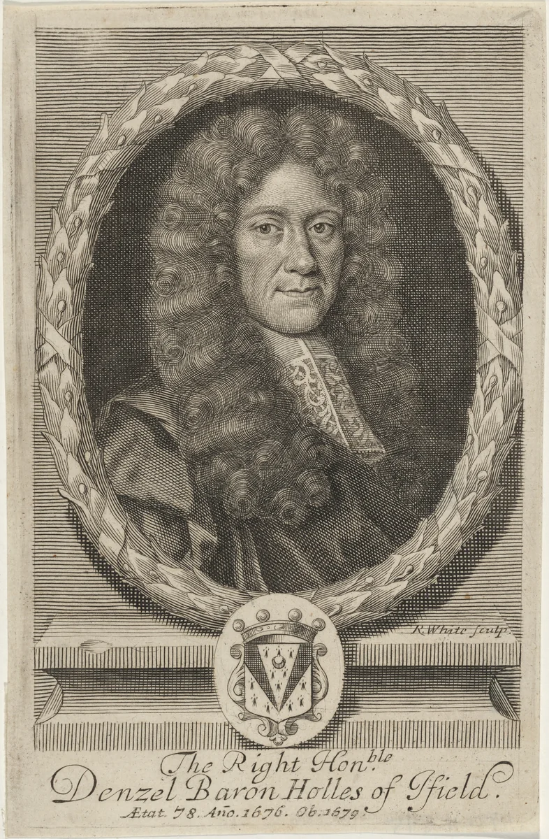 Denzil, First Baron Holles by Robert White, print, 1699