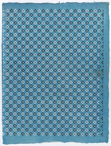 Sheet with overall black and white floral pattern by anonymous, print, 1775-1875