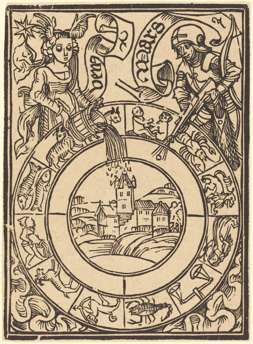 Mars and Venus by German 15th Century, print, 1400-1499