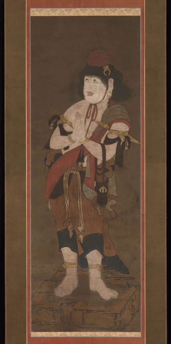 Fudō Myōō and Two Attendants by Ryūshū Shūtaku, painting, 1300-1388