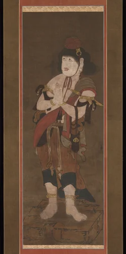 Fudō Myōō and Two Attendants by Ryūshū Shūtaku, painting, 1300-1388