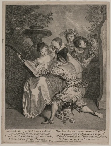 The Romancer by Charles Nicolas Cochin, print, 1727
