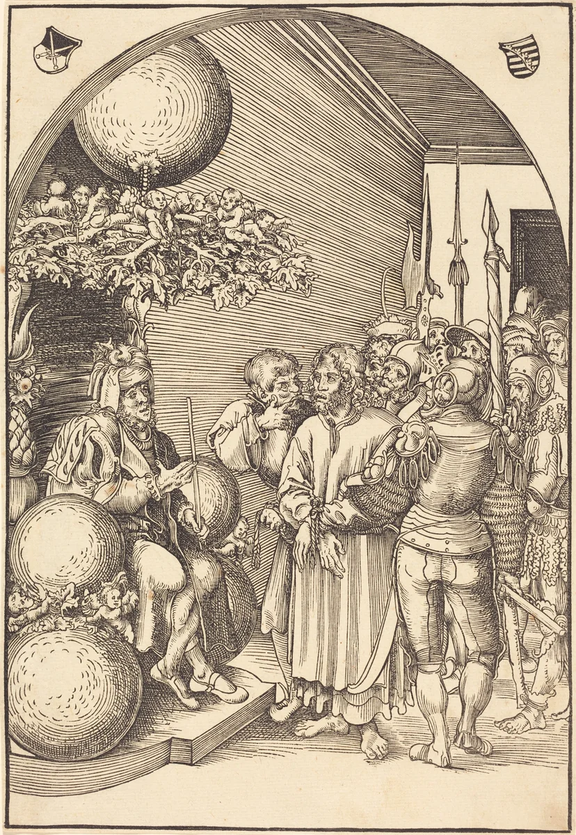 Christ before Herod by Lucas Cranach, print, 1509