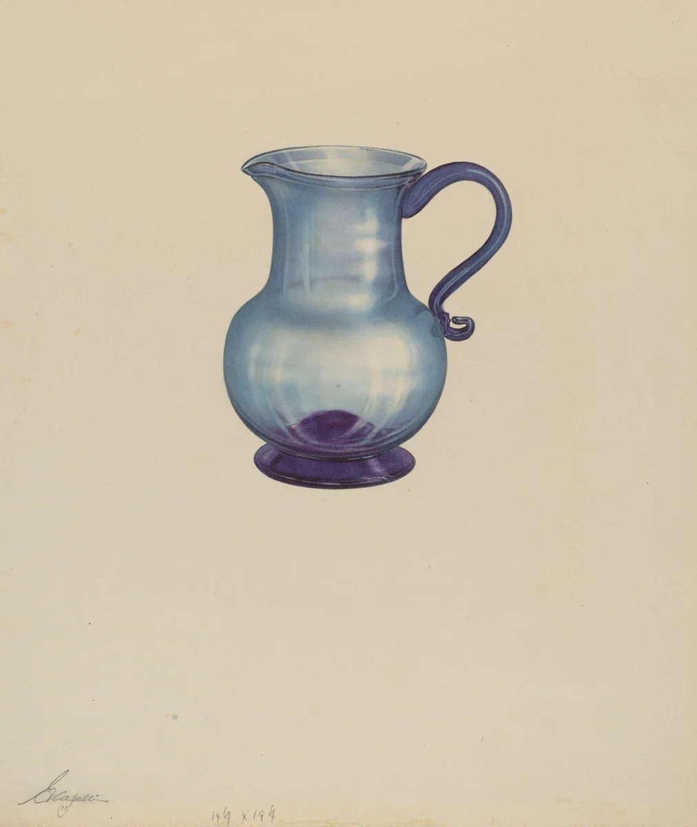 Pitcher by Giacinto Capelli, index of american design, 1938