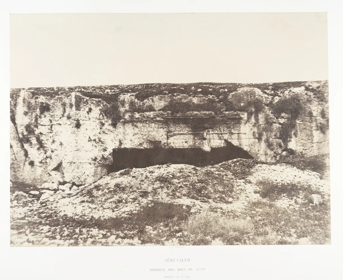 Jérusalem, Tombeau des rois de Juda, Intérieur de la cour by Auguste Salzmann, photograph, 1854-1859