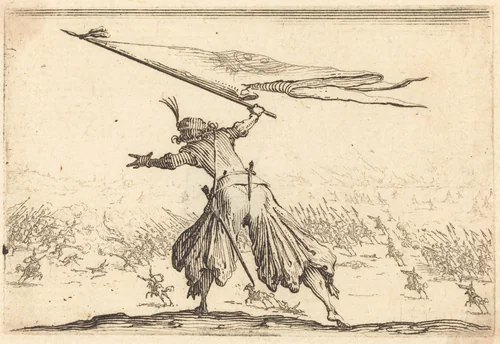 Standard Bearer by Jacques Callot, print, 1617