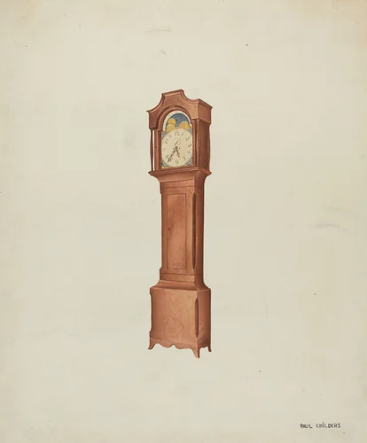 Shaker Tall Clock by William Paul Childers, index of american design, 1937
