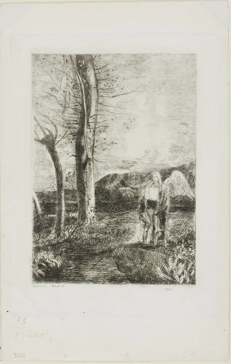Tobias by Odilon Redon, print, 1875-1885