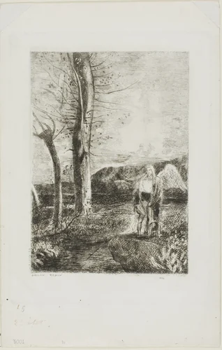 Tobias by Odilon Redon, print, 1875-1885