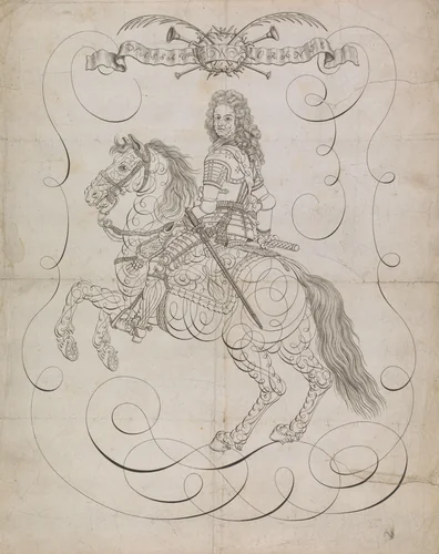 Ruiterportret van een prins van Oranje by anonymous, print, 1700-1899