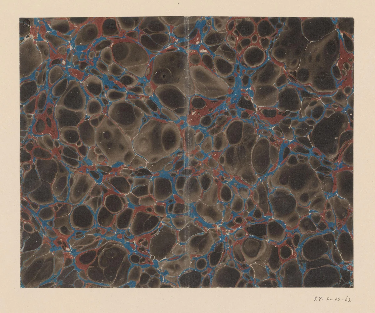 Kiezelmarmer in rood, blauw en bruin by anonymous, other, 1700-1850
