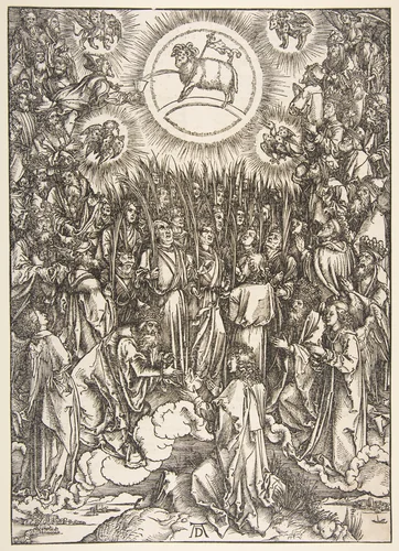 The Adoration of the Lamb, from "The Apocalypse" by Albrecht Dürer, print, 1497-1498