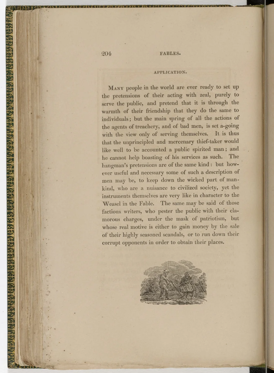 Tailpiece (page 204) from The Fables of Aesop by Thomas Bewick, illustrated book, 1818