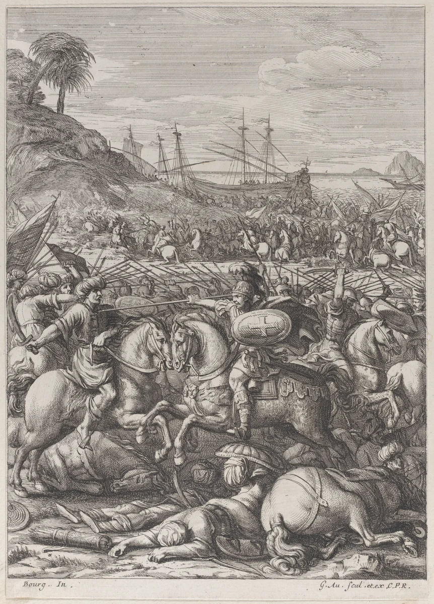 The Battle of Antioch by Girard Audran, print, 1672-1678