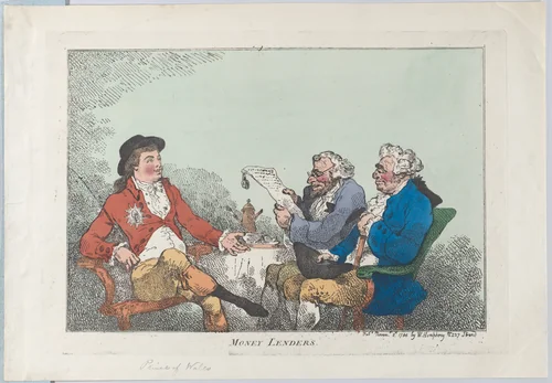 Money Lenders by Thomas Rowlandson, print, 1784