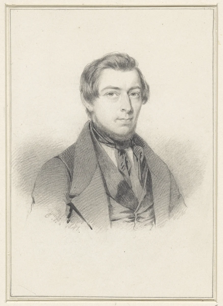 Portret van Albertus Alides Steenbergen by Coenraad Hamburger, drawing, 1841