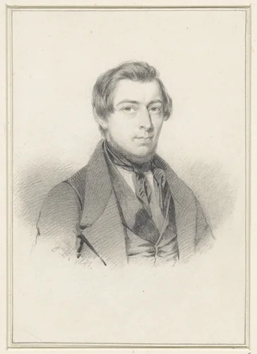 Portret van Albertus Alides Steenbergen by Coenraad Hamburger, drawing, 1841