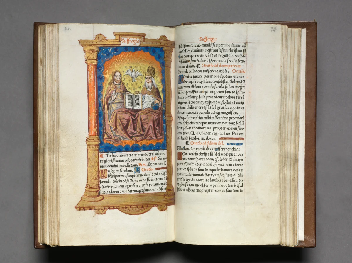 Printed Book of Hours (Use of Rome): fol. 95r, The Trinity by Guillaume Le Rouge, book, 1510