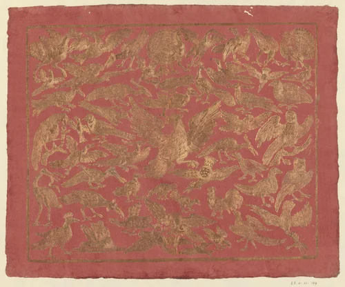 Blad met vogels by anonymous, other, 1750-1800