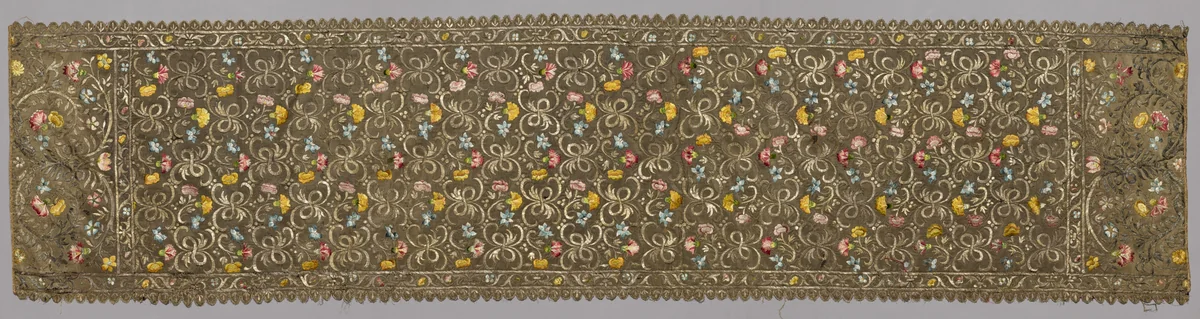 Panel, Probably from a Christening Mantle by Unknown, textile, 1580-1599