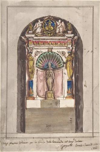 Design for a Tribune. by anonymous, drawing, 1861-1871