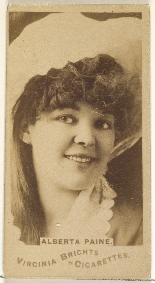 Alberta Paine, from the Actors and Actresses series (N45, Type 1) for Virginia Brights Cigarettes by Allen & Ginter, photograph, 1885-1891