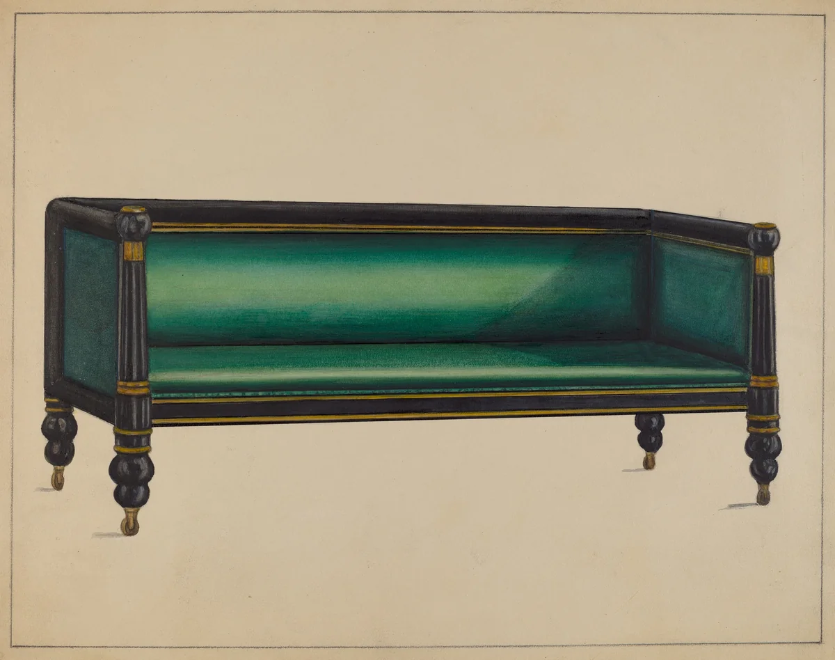 Sofa (Empire) by American 20th Century, index of american design, 1936
