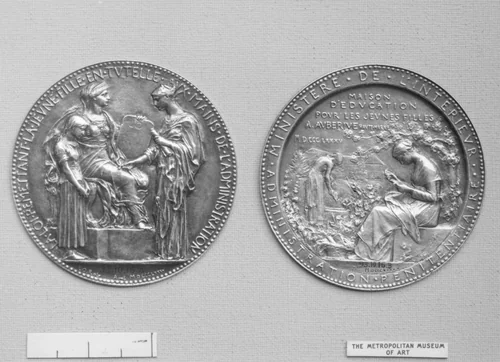 The Educational Establishment for Young Women at Auberive, 1885 by Louis-Oscar Roty, metalwork, 1885