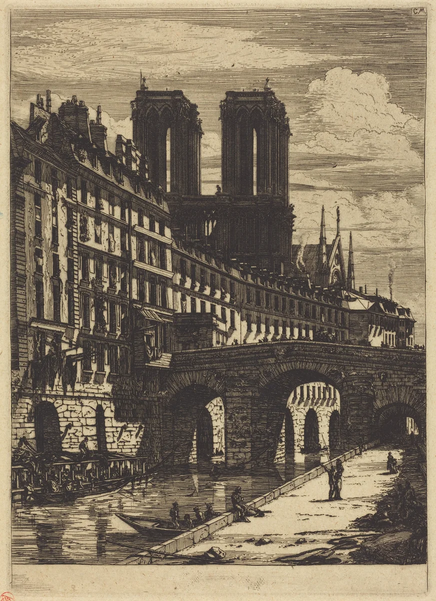 Le Petit Pont, Paris by Charles Meryon, print, 1850