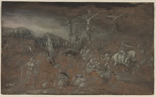 The Crucifixion by Gerrit van Battem, drawing, 1600-1650