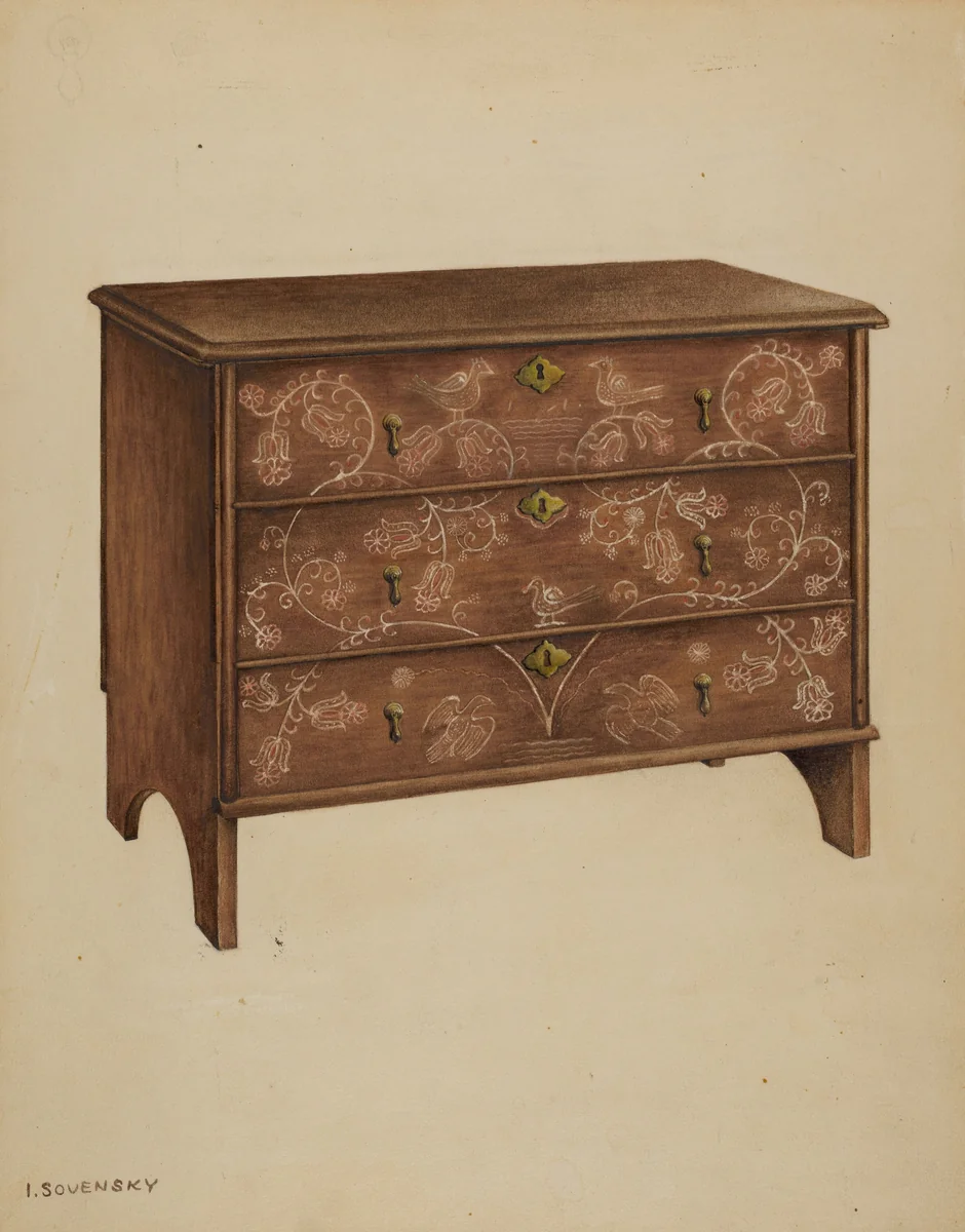 Chest with Drawers by Isidore Sovensky, index of american design, 1937