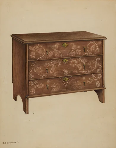Chest with Drawers by Isidore Sovensky, index of american design, 1937