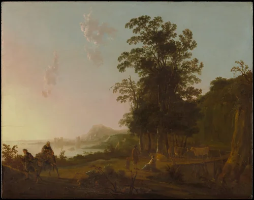 Landscape with the Flight into Egypt by Aelbert Cuyp, painting, 1645-1655