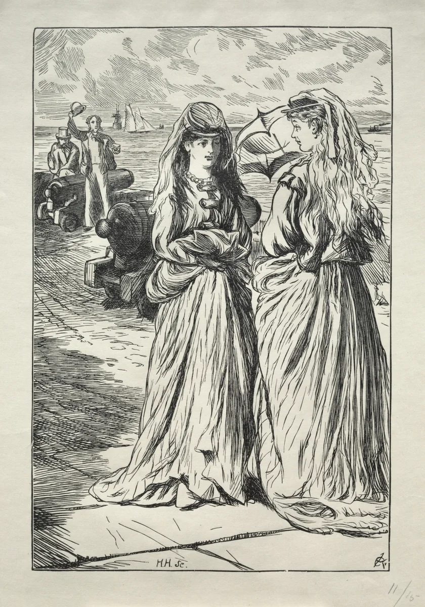 Lady Nelly - the Flirt by Charles Samuel Keene, print, 1865