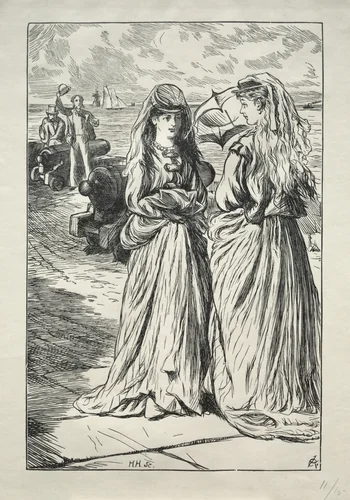 Lady Nelly - the Flirt by Charles Samuel Keene, print, 1865